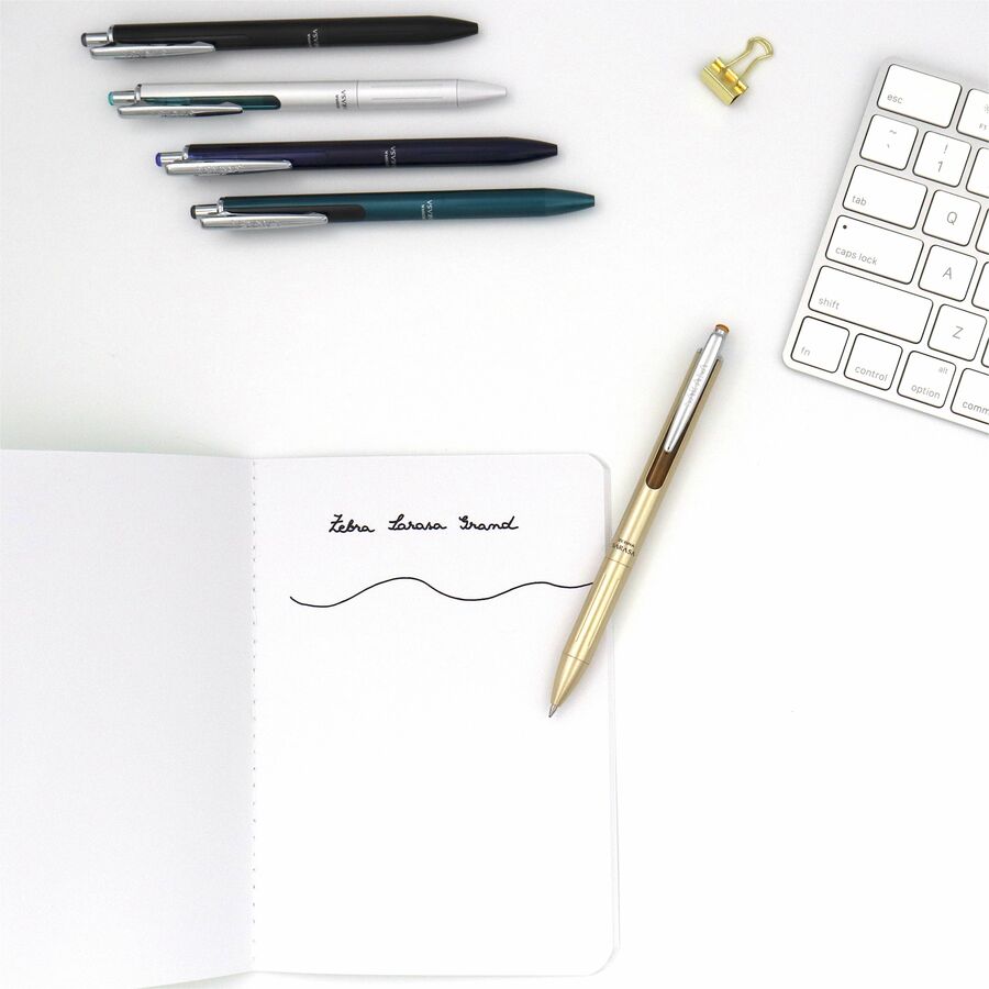 0.7 mm Pen Point - Refillable - Retractable - Liquid Gel Ink - Brass Barrel - 1 Each