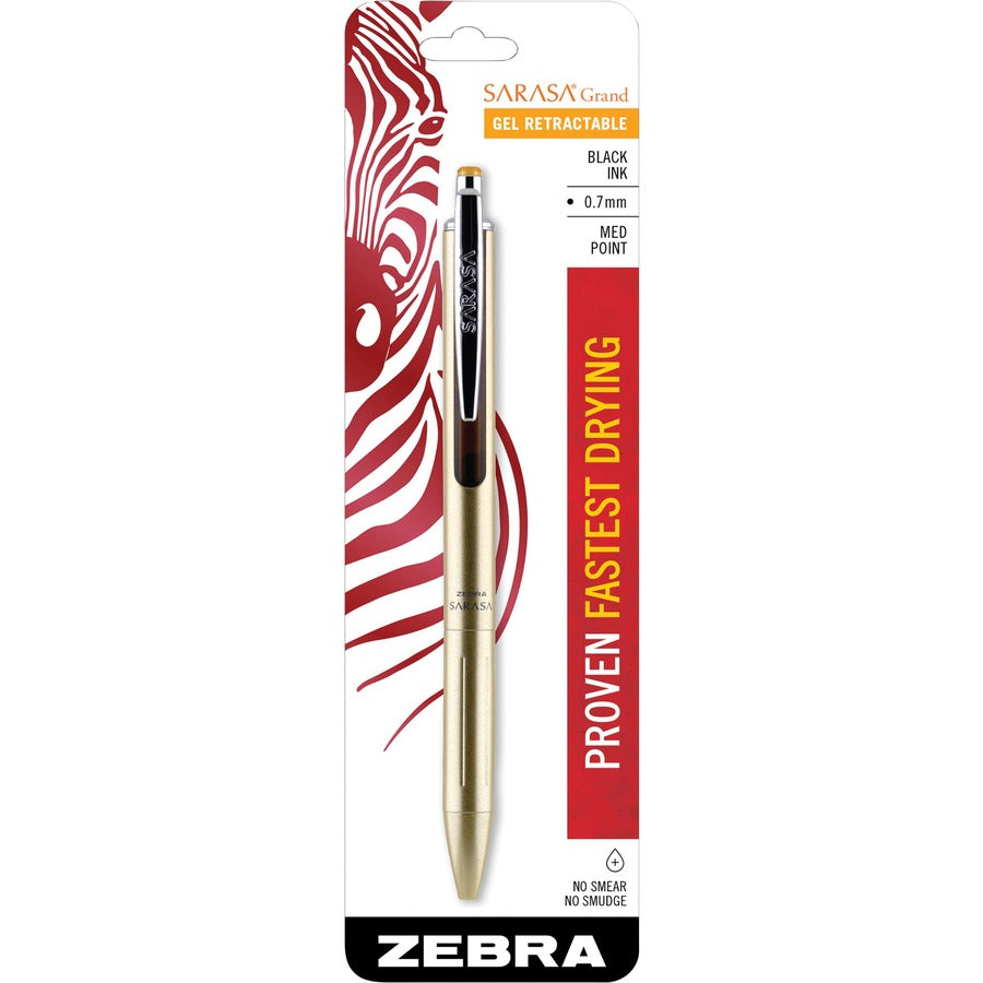 0.7 mm Pen Point - Refillable - Retractable - Liquid Gel Ink - Brass Barrel - 1 Each