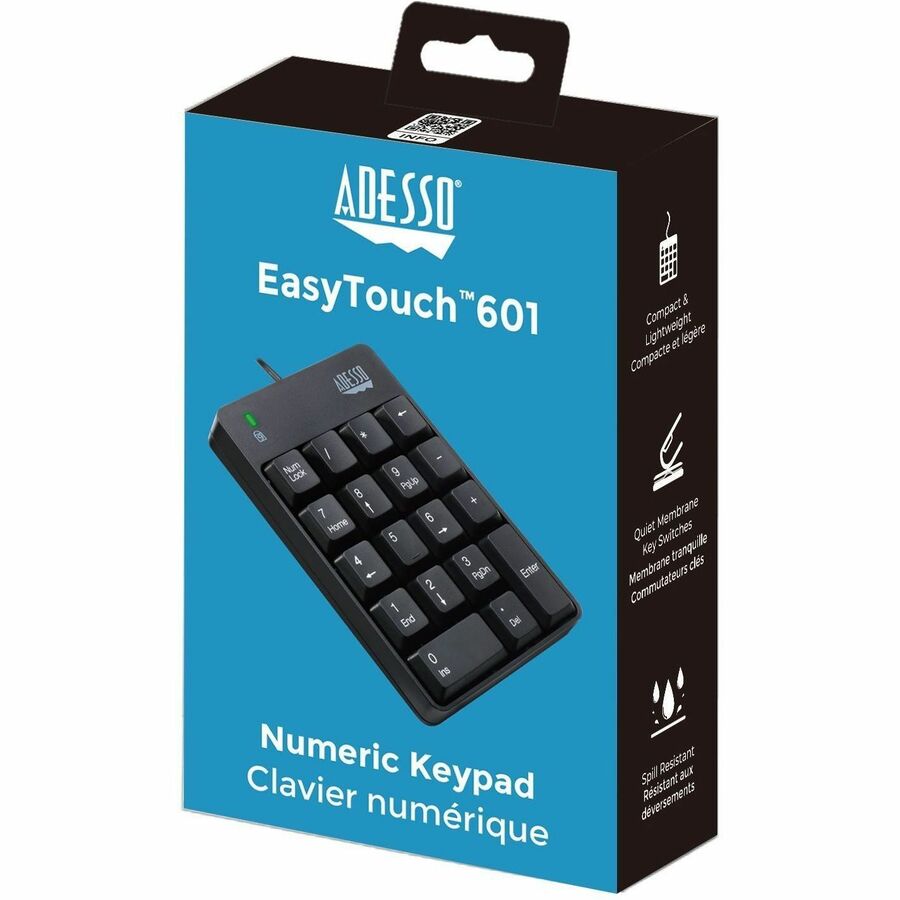 Cable Connectivity - USB Interface - 18 Key(s) - Windows 10, Windows 8, Windows 7 - English (US) - Computer - PC - Membrane Keyswitch - Black