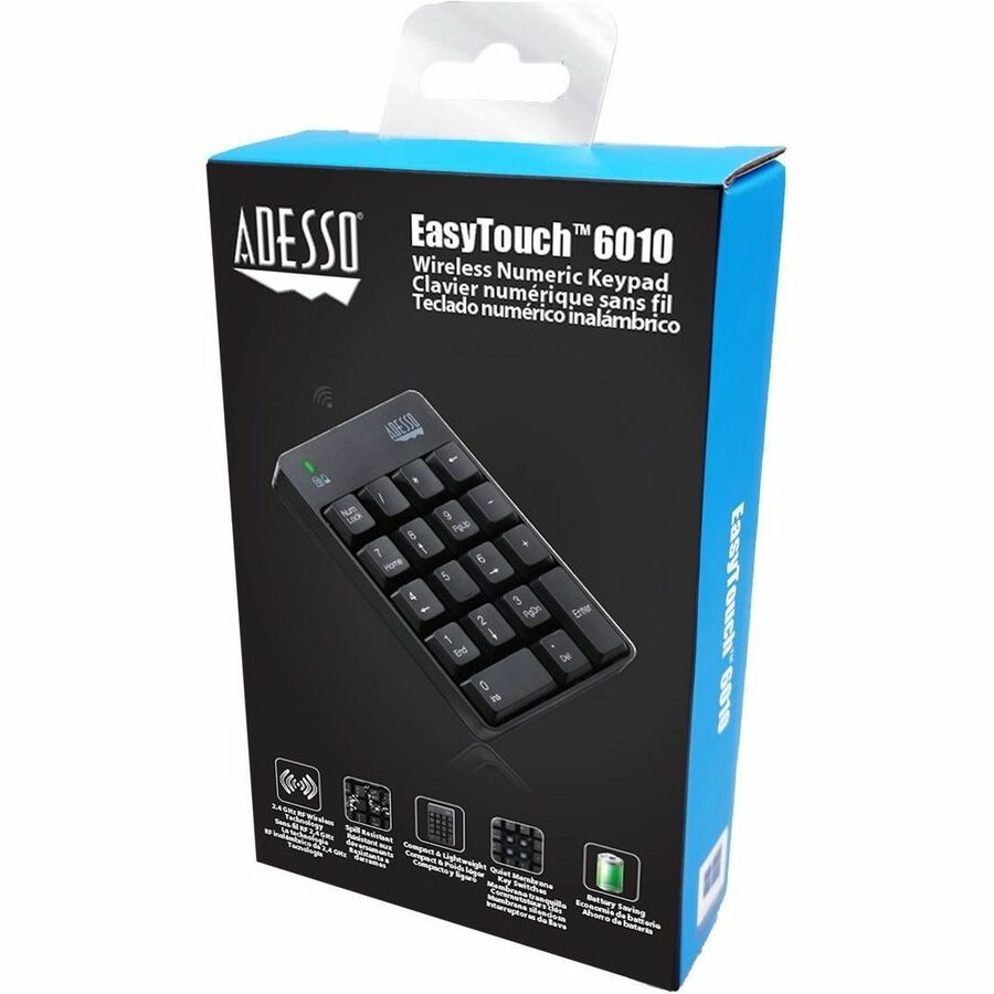 Wireless Connectivity - RF - 30 ft - 2.40 GHz - USB Interface - 18 Key(s) - Windows 10, Windows 8, Windows 7 - English (US) - Computer - PC - Membrane Keyswitch - AAA Battery Size Supported - Black