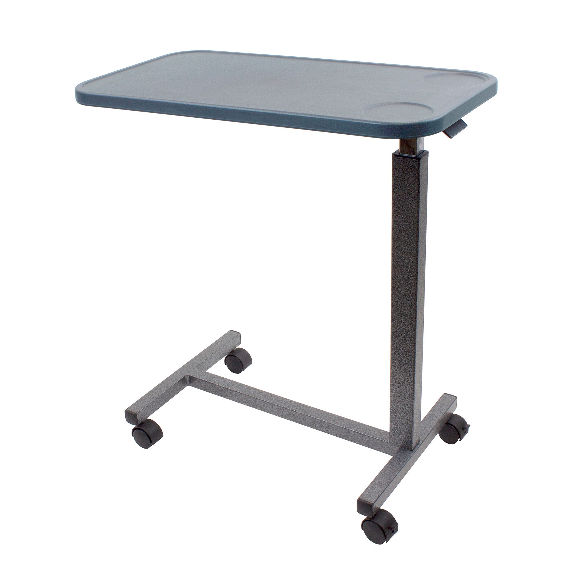 Plastic Overbed Table, Grey, Adjustable Height 29.33"–43.30", 1 Quantity per Case