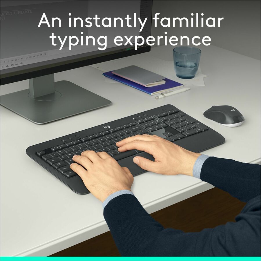 USB Wireless RF Keyboard - Black - USB Wireless RF Mouse - Optical - 1000 dpi - Scroll Wheel - QWERTY - Black - Media Player, Calculator, On/Off Switch, Battery Hot Key(s) - Symmetrical - AA - Compatible with Desktop Computer for PC - 1 Each
