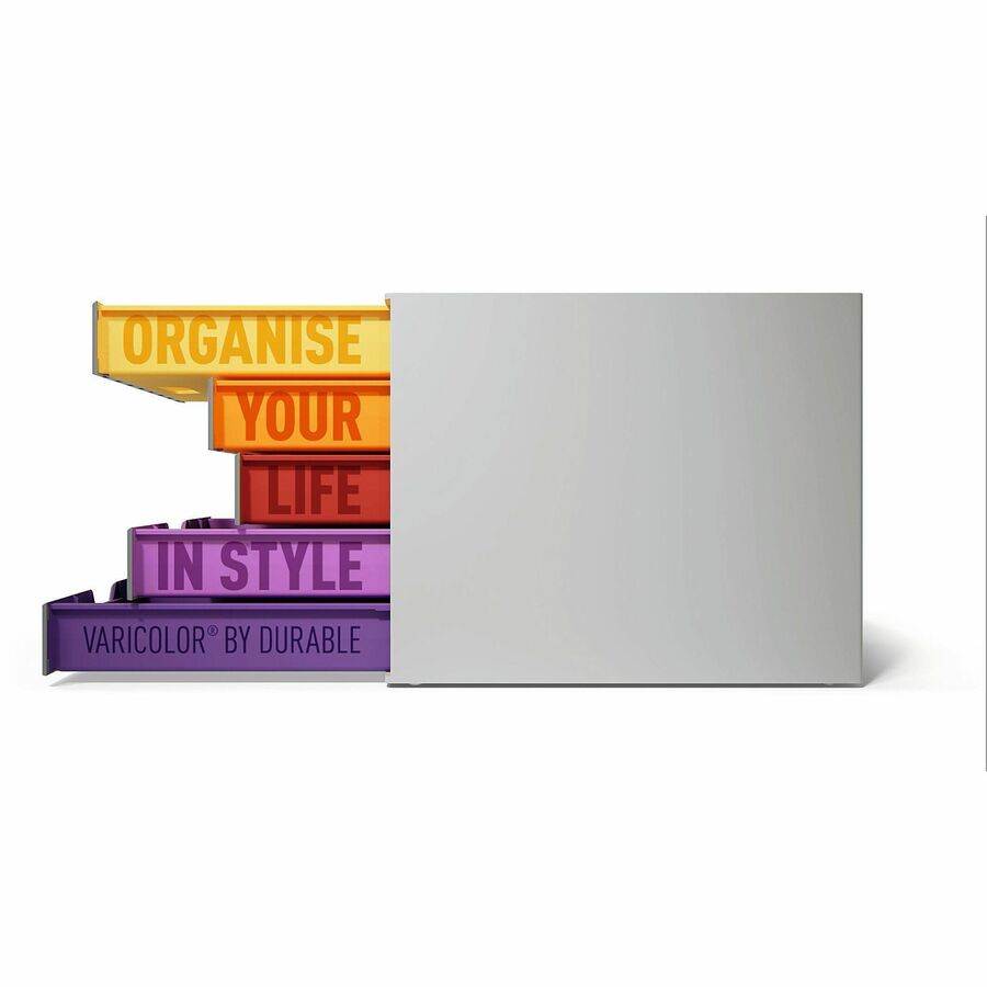 5 Drawer(s) - 11" Height x 11.50" Width x 14" Depth - Label Holder, Stackable, Non-slip Feet - Gray - Acrylonitrile Butadiene Styrene (ABS) - 1 Each