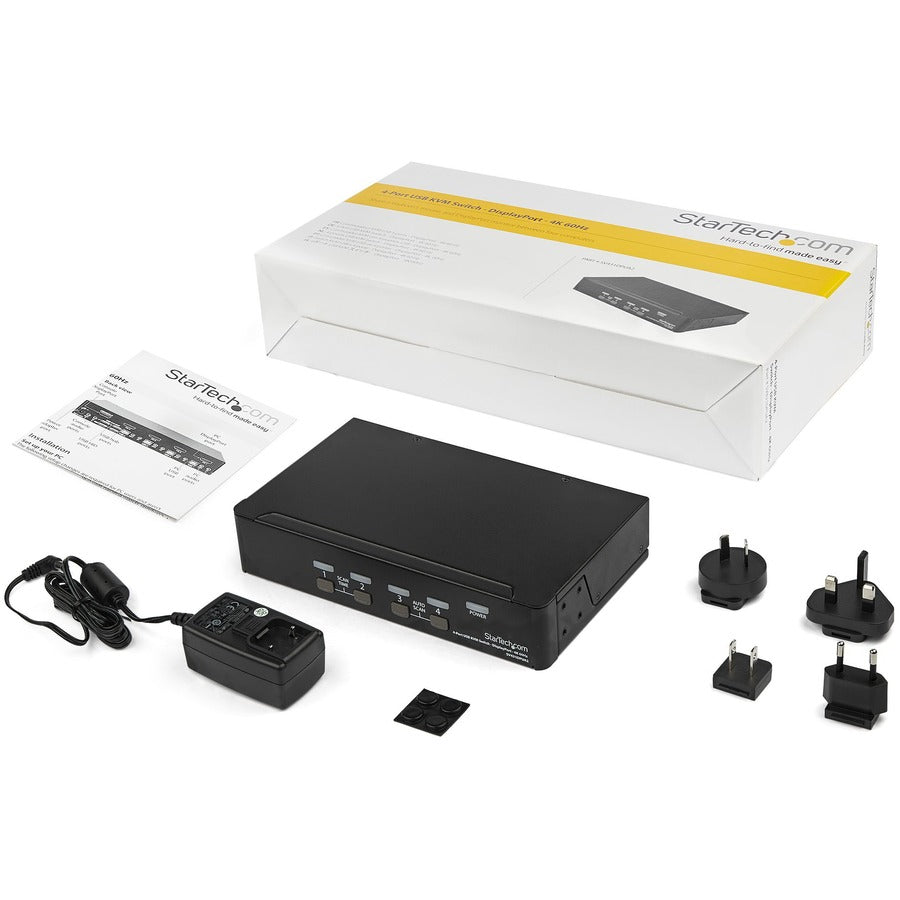 StarTech.com 4-Port DisplayPort KVM Switch - DisplayPort 1.2 KVM - 4K 60Hz