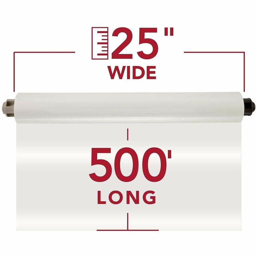 GBC EZLoad NAP II Low Temp Laminating Roll Film - Laminating Pouch/Sheet Size: 25" Width x 500 ft Length x 1.50 mil Thickness - Glossy - 1" Core - Clear - 2 / Carton