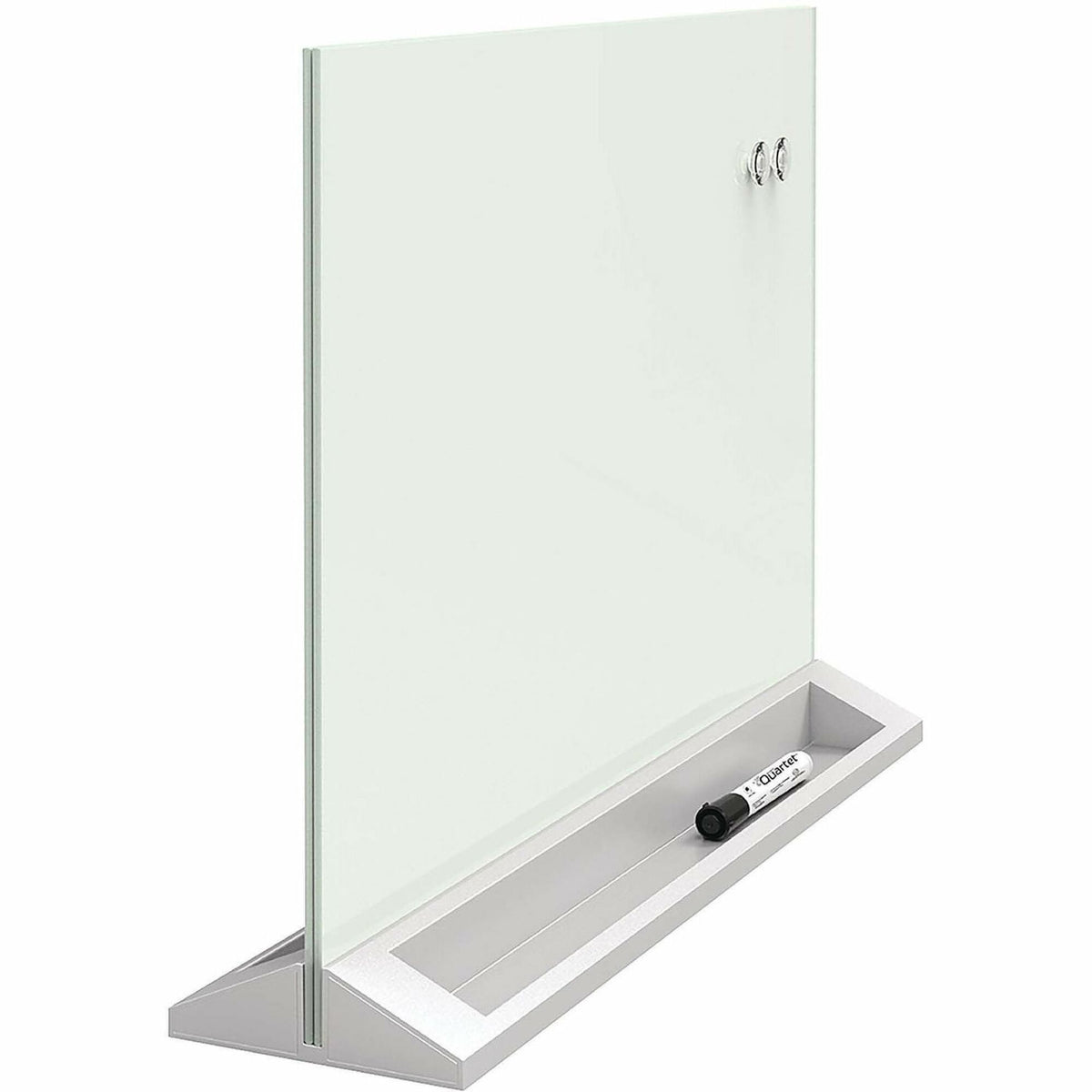 23" (1.9 ft) Width x 17" (1.4 ft) Height - White Glass Surface - Rectangle - Horizontal - Desktop - Magnetic - Frameless, Stain Resistant, Ghost Resistant - 1 Each