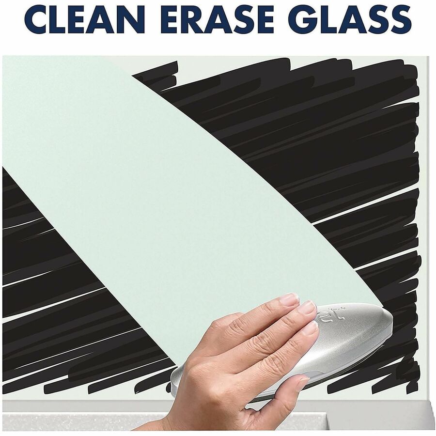 23" (1.9 ft) Width x 17" (1.4 ft) Height - White Glass Surface - Rectangle - Horizontal - Desktop - Magnetic - Frameless, Stain Resistant, Ghost Resistant - 1 Each