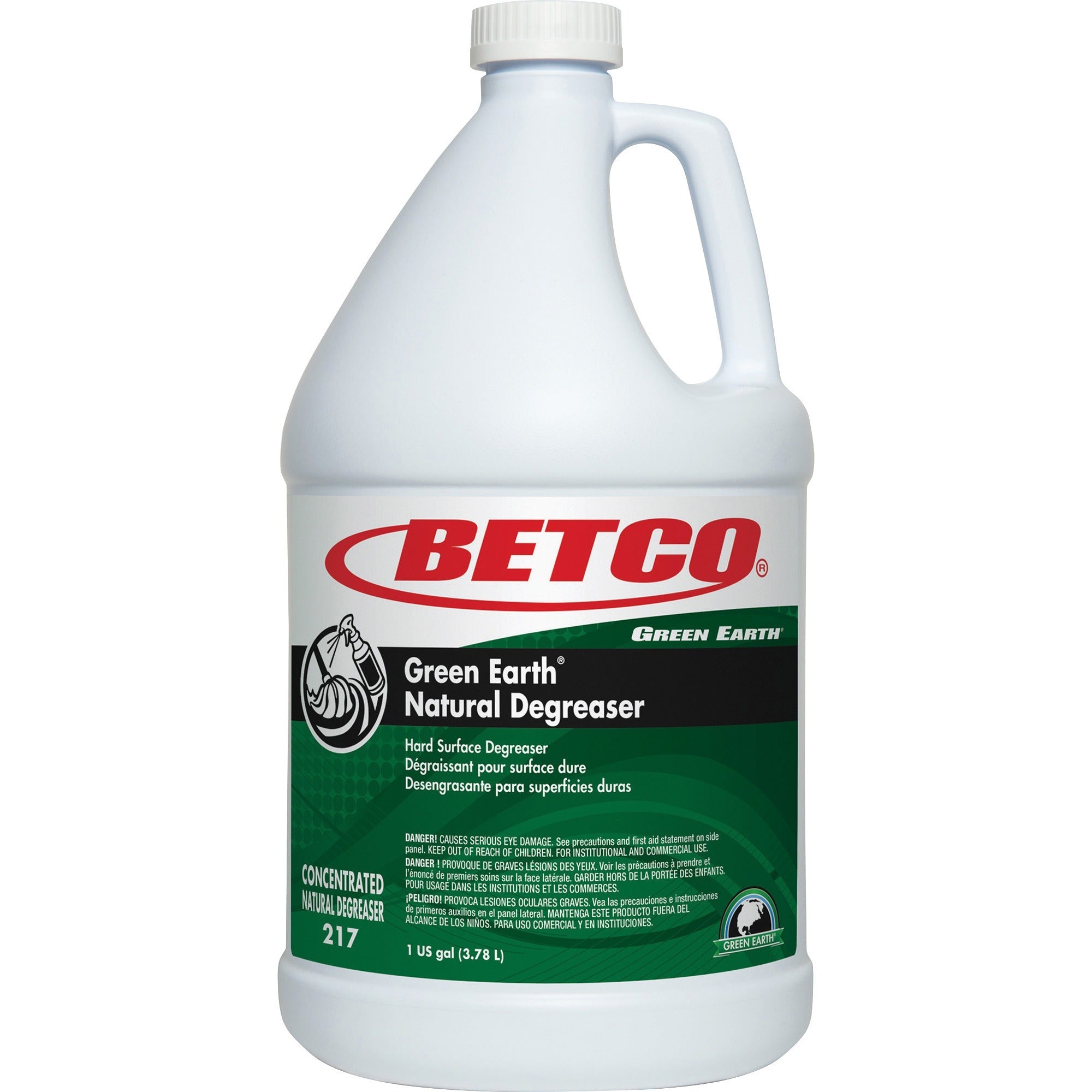 Betco Green Earth Natural Degreaser - Concentrate - 128 fl oz (4 quart) - Bio-based, Phosphate-free - Dark Green - 1 Each