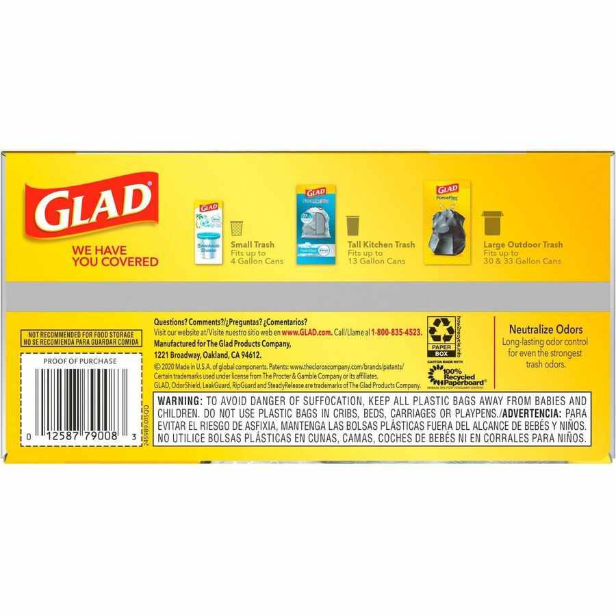 Glad ForceFlex Plus 13 Gal. Tall Kitchen White Trash Bag (40-Count)