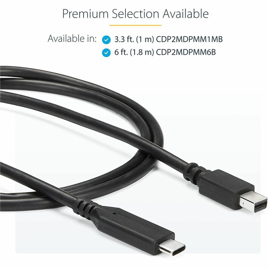 StarTech.com 1 m (3.3 ft.) USB-C to Mini DisplayPort Cable - 4K 60Hz - Black