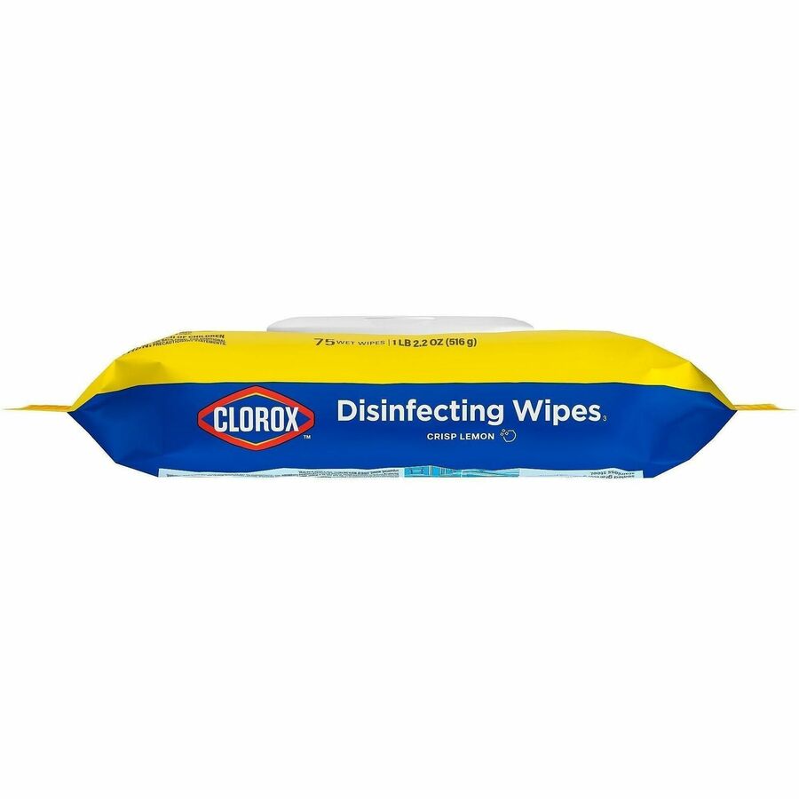 Clorox Disinfecting Cleaning Wipes Flex Pack - Crisp Lemon - White - 75/Pack - 1 Each