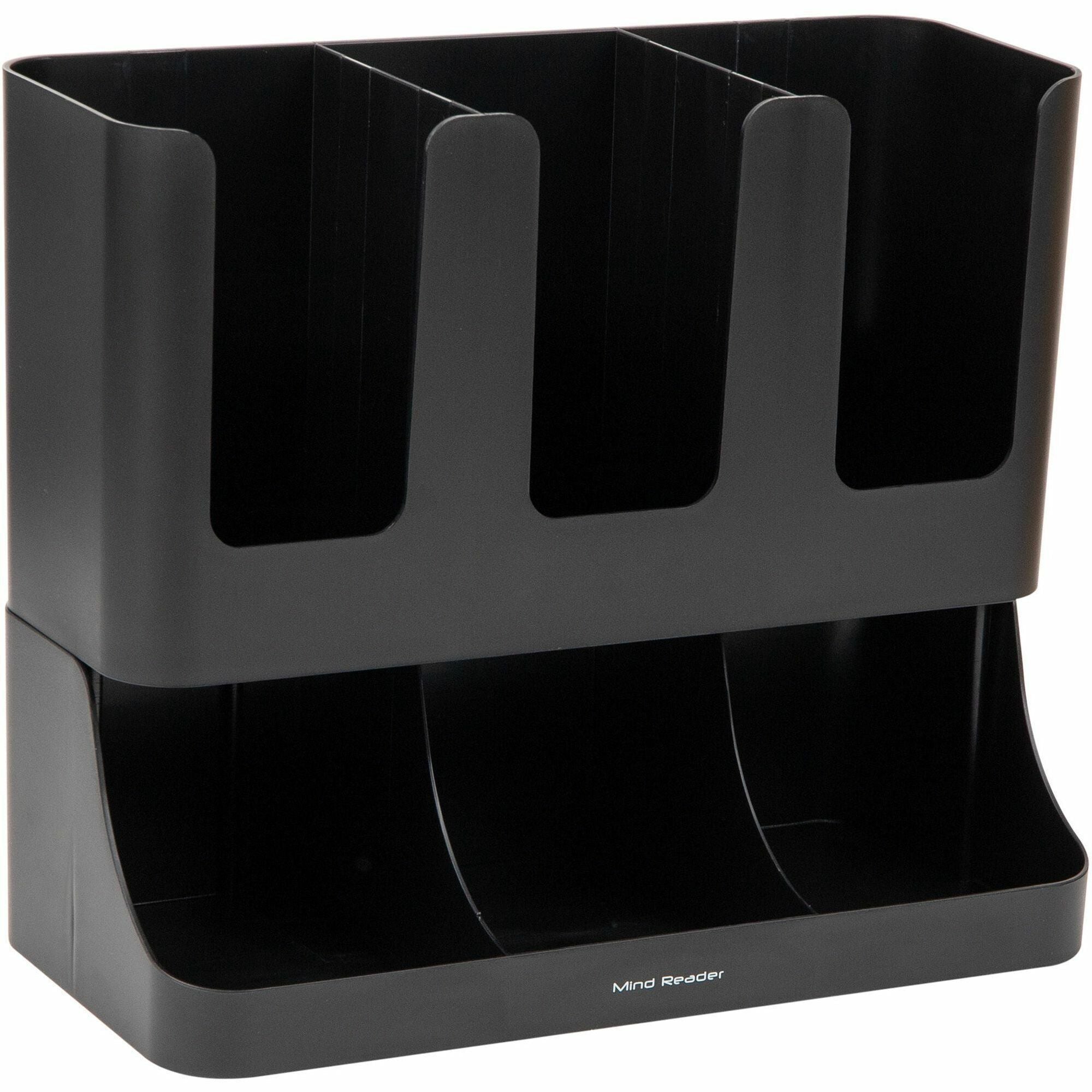 6 Compartment(s) - 15" Height x 11.50" Width x 6.50" Length - Black - Plastic - 1 Each