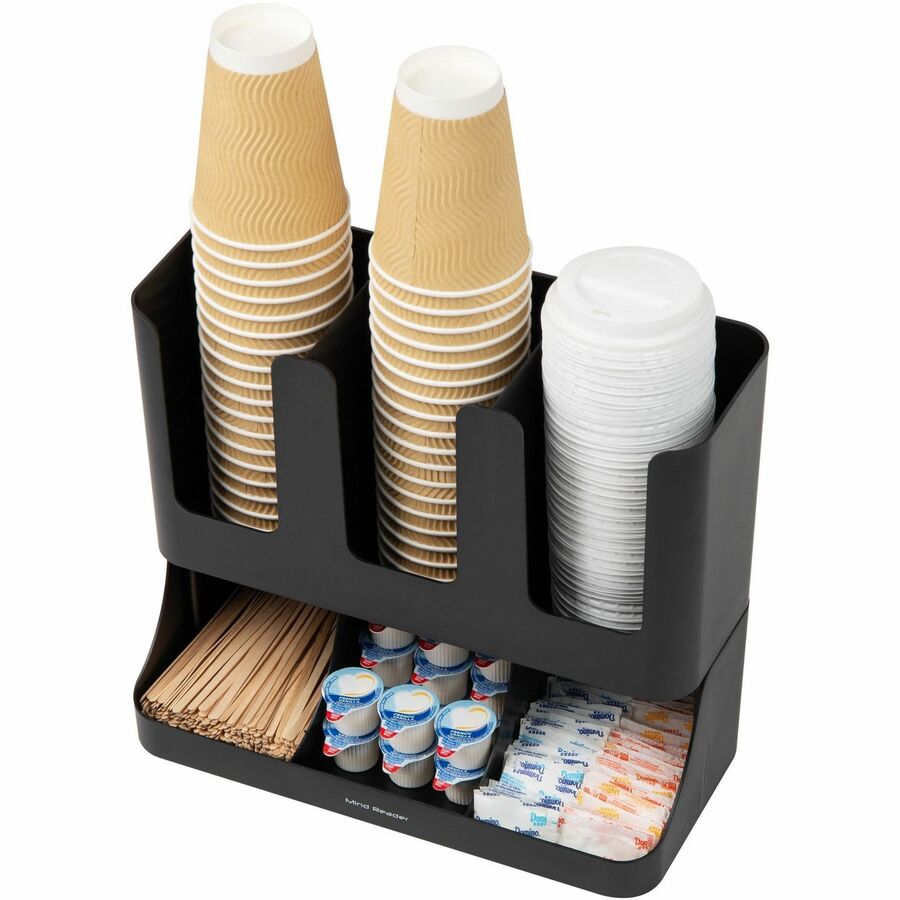 6 Compartment(s) - 15" Height x 11.50" Width x 6.50" Length - Black - Plastic - 1 Each