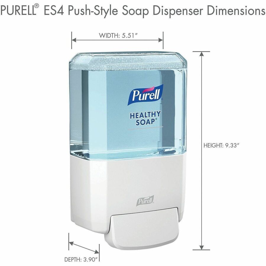 Manual - 1.27 quart Capacity - Locking Mechanism, Durable, Wall Mountable - White - 1 Each