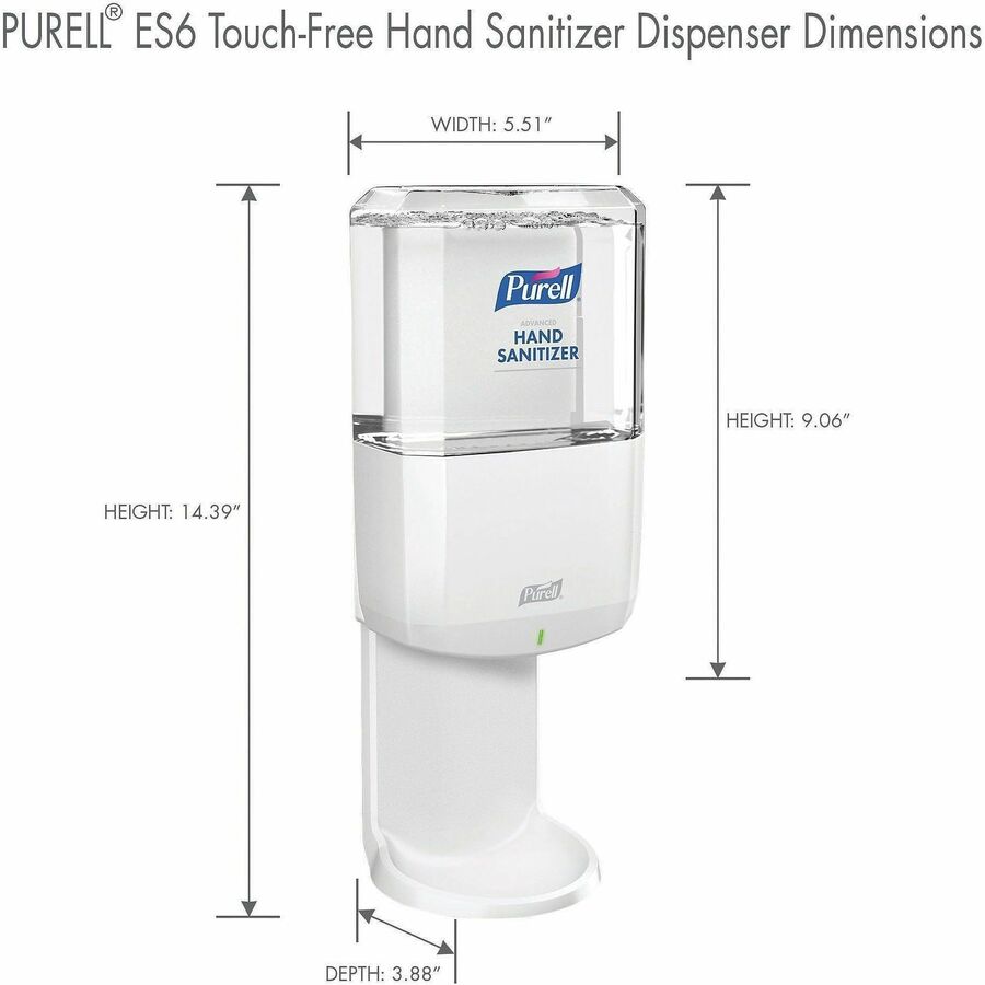 Automatic - 1.27 quart Capacity - Support 4 x C Battery - Locking Mechanism, Durable, Wall Mountable - White - 1 Each