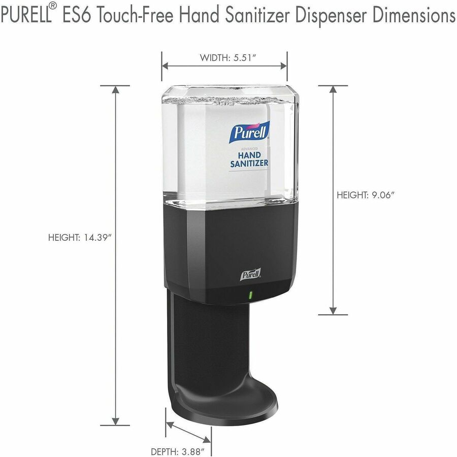 Automatic - 1.27 quart Capacity - Support 4 x C Battery - Locking Mechanism, Durable, Wall Mountable, Touch-free - Graphite - 1 Each