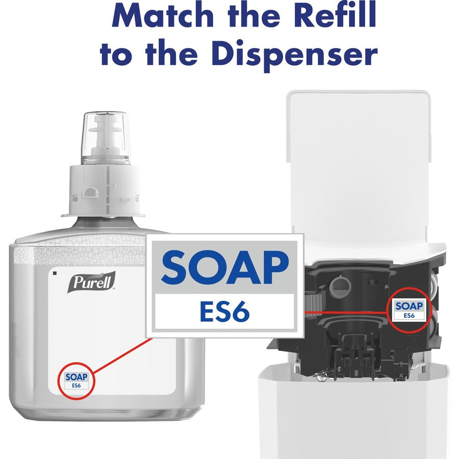 PURELL&reg; ES6 Touch-free Hand Soap Dispenser - Automatic - 1.27 quart Capacity - Support 4 x C Battery - Locking Mechanism, Durable, Wall Mountable, Touch-free - White - 1 Each