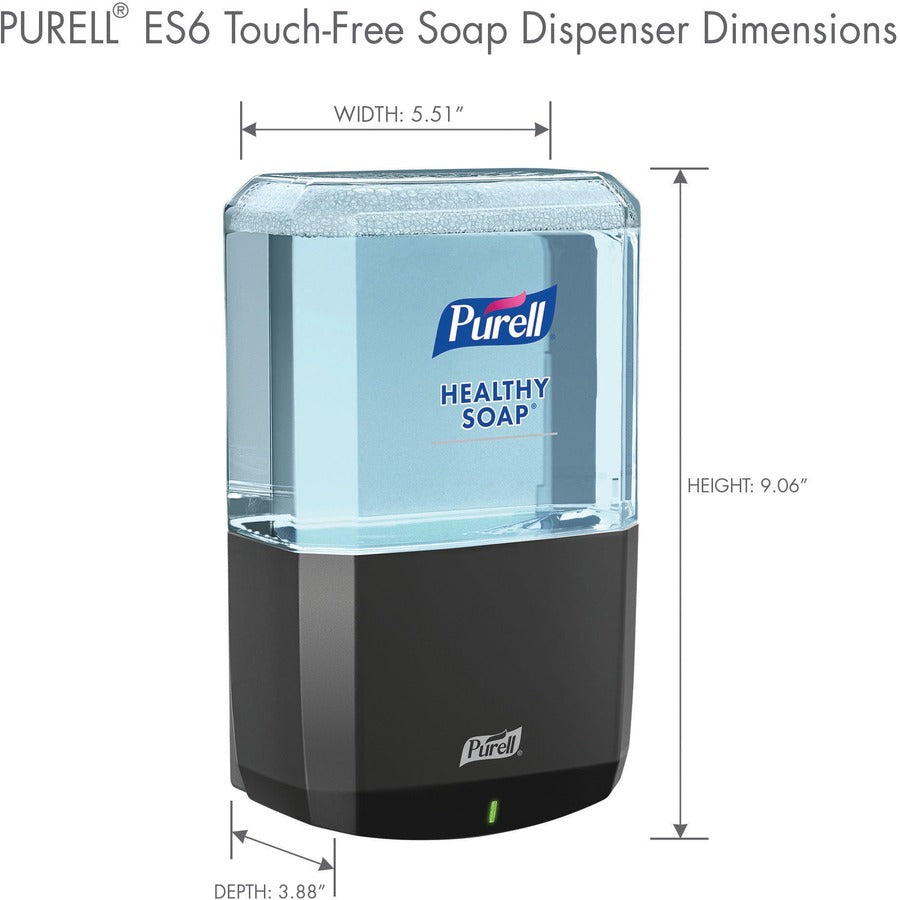 PURELL&reg; ES6 Touch-free Hand Soap Dispenser - Automatic - 1.27 quart Capacity - Support 4 x C Battery - Locking Mechanism, Durable, Wall Mountable, Touch-free - Graphite - 1 Each