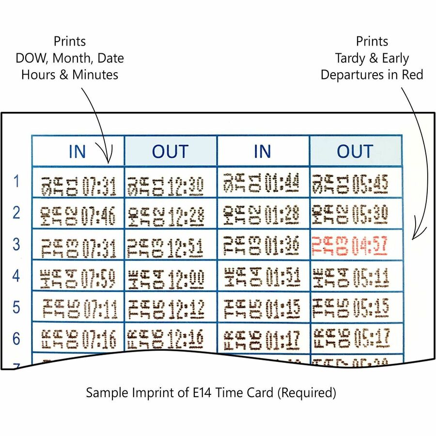 Card Punch/Stamp - Month, Date, Week, Time, Bi-weekly, Semi-monthly, Month Record Time