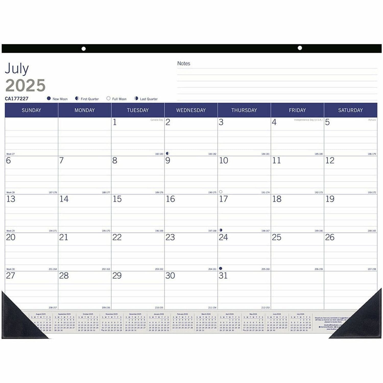 Blueline DuraGlobe Academic Monthly Desk Pad