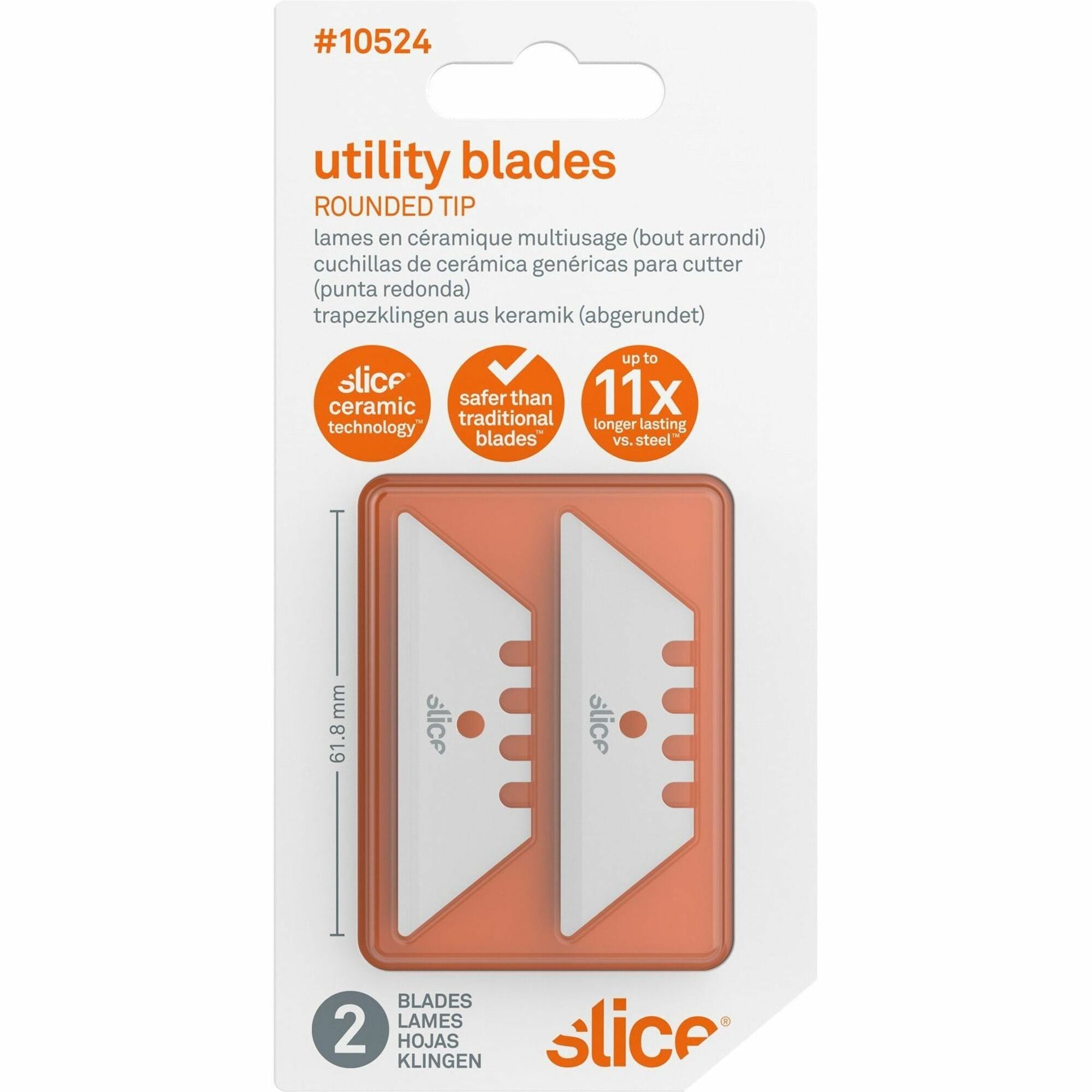 2.40" Length - Non-conductive, Non-magnetic, Rust Resistant, Reversible, Non-sparking - Zirconium Oxide - White - 1 Pack