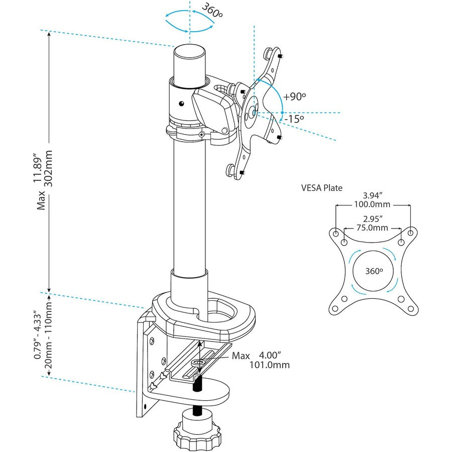 StarTech.com Multipurpose Desktop Riser - Up to 30" Screen Support - 28.10 lb Load Capacity - 6.30" Height x 35" Width - Desktop - Steel, Medium Density Fiberboard (MDF), Plastic - Black