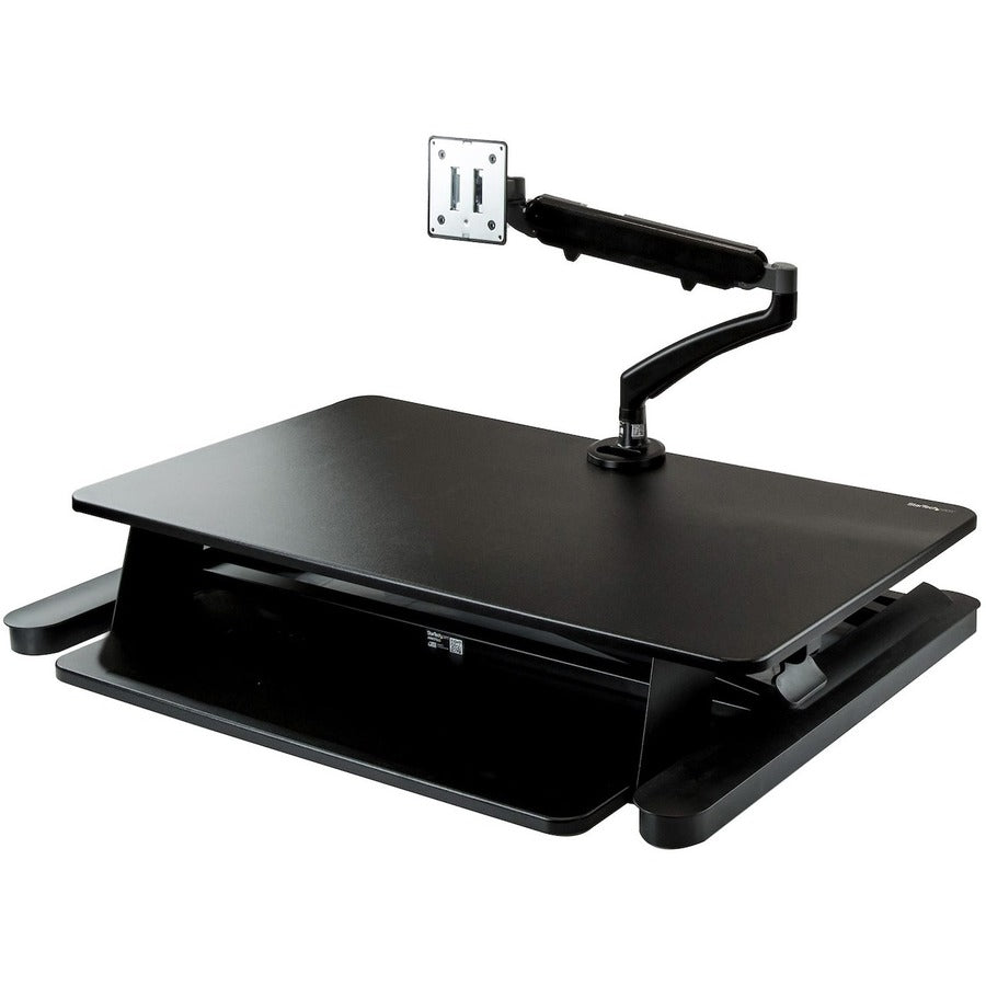StarTech.com Multipurpose Desktop Riser - Up to 26" Screen Support - 28.10 lb Load Capacity - 15.70" Height x 35" Width - Desktop - Steel, Medium Density Fiberboard (MDF), Plastic - Black