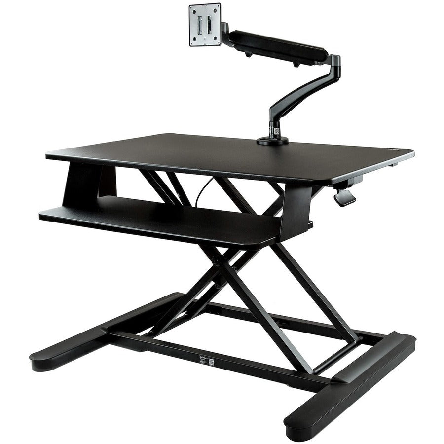 StarTech.com Multipurpose Desktop Riser - Up to 26" Screen Support - 28.10 lb Load Capacity - 15.70" Height x 35" Width - Desktop - Steel, Medium Density Fiberboard (MDF), Plastic - Black