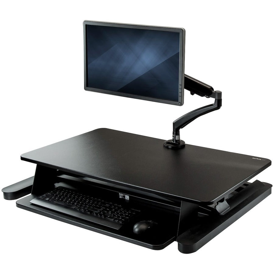 StarTech.com Multipurpose Desktop Riser - Up to 26" Screen Support - 28.10 lb Load Capacity - 15.70" Height x 35" Width - Desktop - Steel, Medium Density Fiberboard (MDF), Plastic - Black