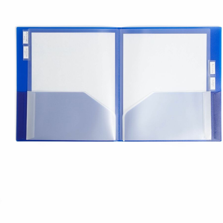 Smead Letter Pocket Folder - 8 1/2" x 11" - 10 Pocket(s) - Dark Blue, Teal - Acid-free - 2/Pack - 15 / Carton