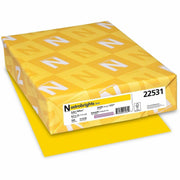 Letter - 8 1/2" x 11" - 24 lb Basis Weight - Heavyweight, Acid-free, Lignin-free - Solar Yellow - 500 / Ream