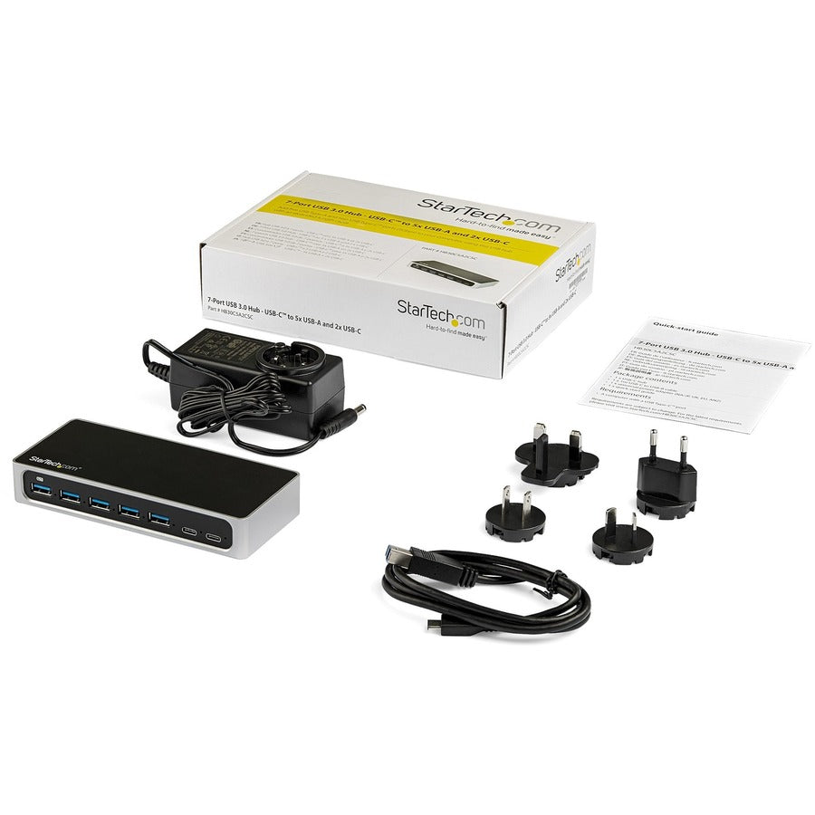 StarTech.com 7-Port USB-C Hub - USB-C to 5x USB-A and 2x USB-C - USB 3.0