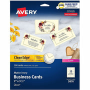 58 Brightness - A4 - 8 1/2" x 11" - 85 lb Basis Weight - 231 g/m² Grammage - Matte - Heavyweight, Rounded Corner, Avery Clean Edge Technology, Smooth Edge, Anti-jam, Double-sided, Printable, Unperforated - Ivory - 20 Sheets - 200 / Pack