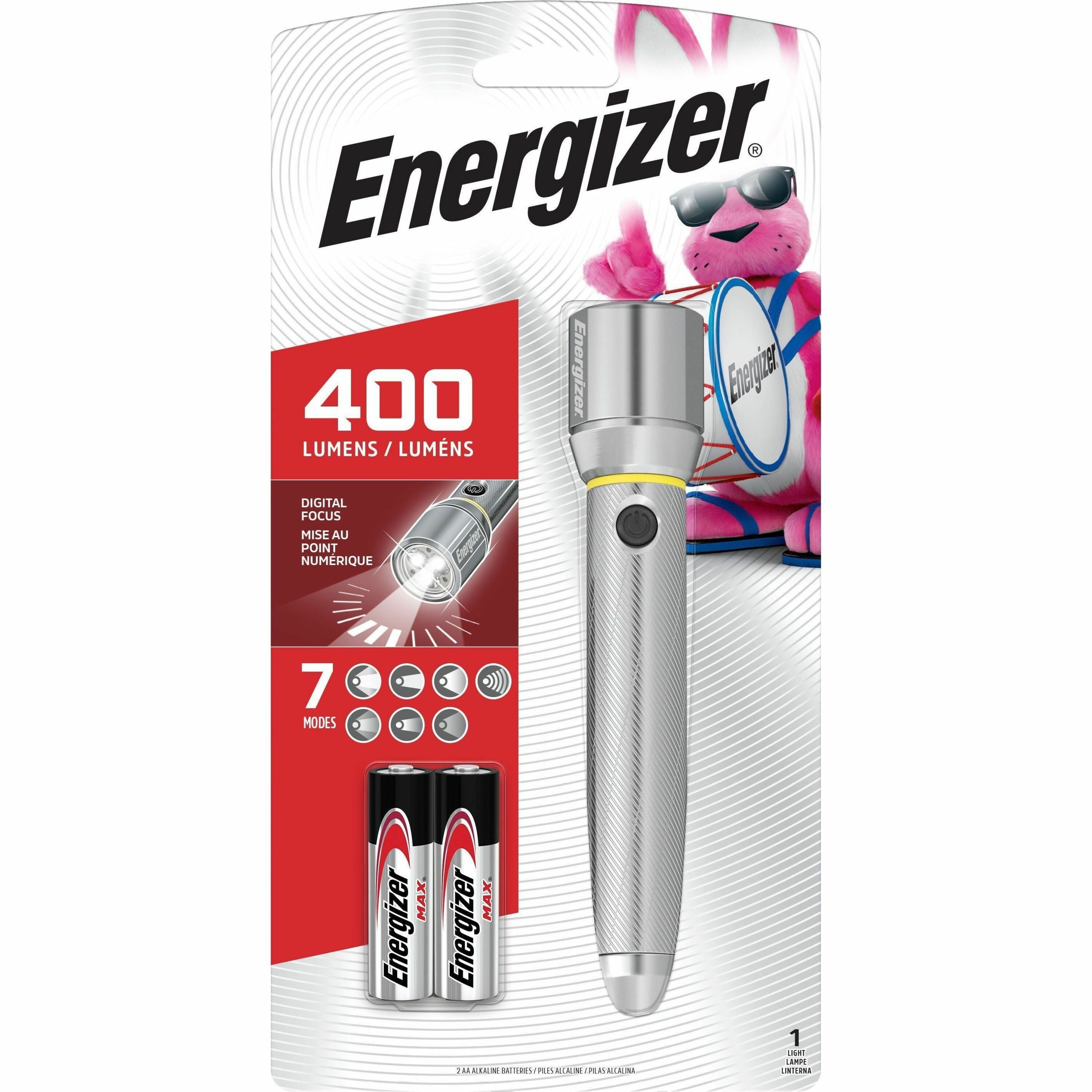 LED - 400 lm Lumen - 2 x AA - Battery - Metal - Water Resistant - Chrome - 1 Each