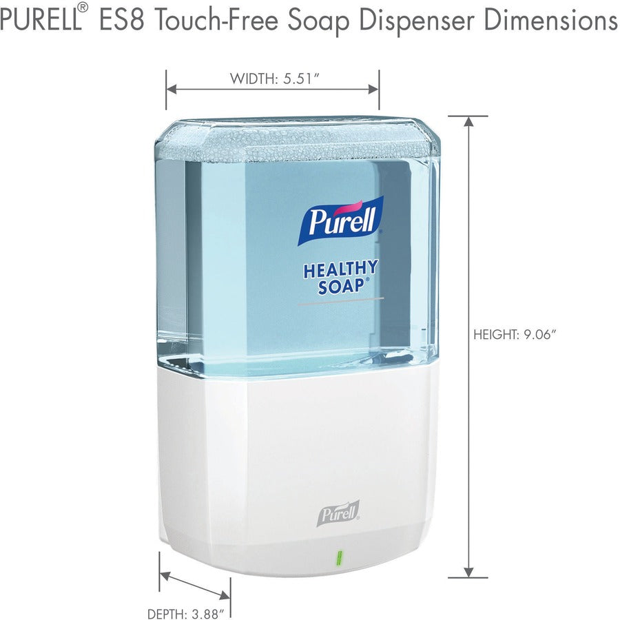 PURELL&reg; ES8 Soap Dispenser - Automatic - 1.27 quart Capacity - Touch-free, Refillable, Wall Mountable - White - 1 Each