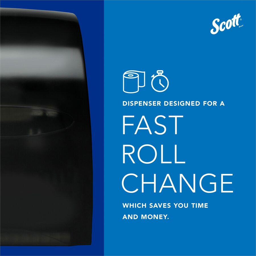 Scott Essential Manual Hard Towel Dispenser - Touchless Dispenser - 16.1" Height x 12.6" Width x 10.2" Depth - Black - 1 Carton
