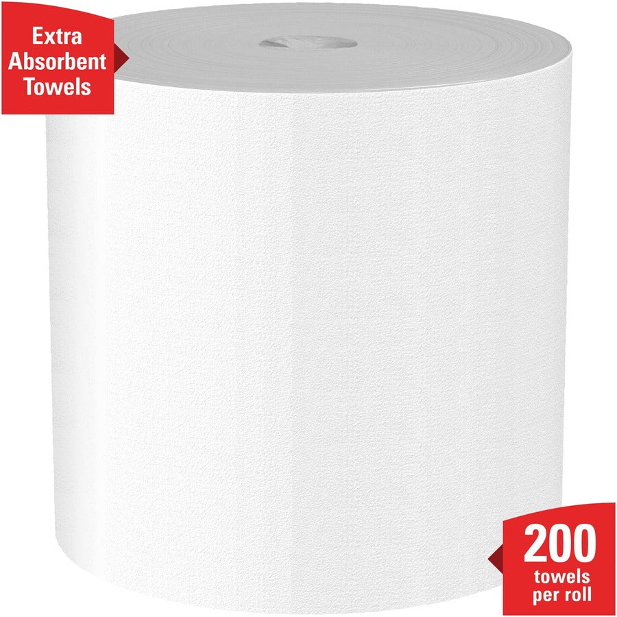 Wypall PowerClean L40 Extra Absorbent Towels - 10" Width x 13.20" Length - 200 Sheets/Roll - 400 Sheets - White - Cellulose, Plush - 1 Carton