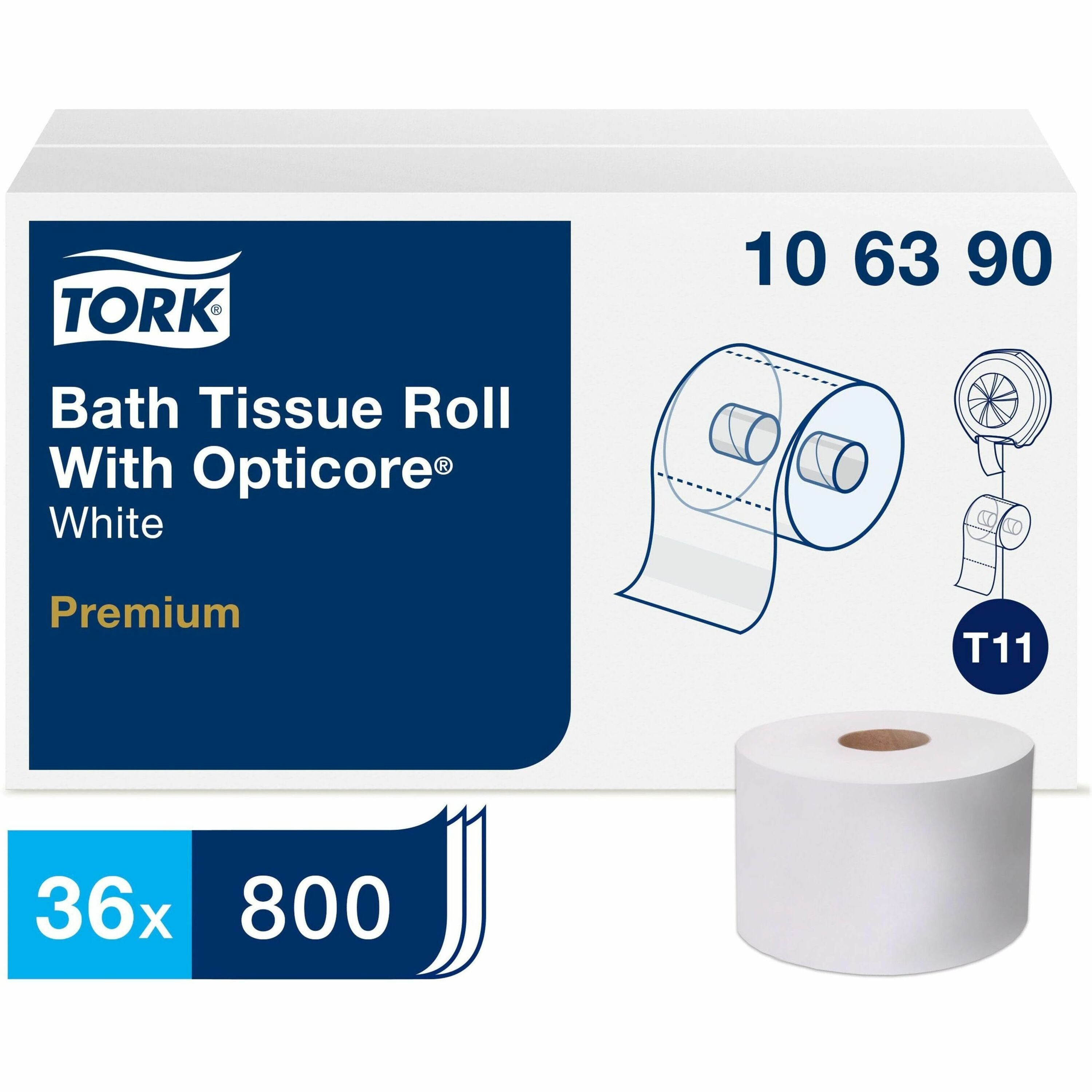 2 Ply - 3.80" Width x 266.67 ft Length - 800 Sheets/Roll - 5.60" Roll Diameter - 1 45/64" Core - Floral Embossing Pattern - White - Paper - 36 / Carton