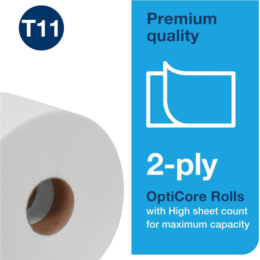2 Ply - 3.80" Width x 266.67 ft Length - 800 Sheets/Roll - 5.60" Roll Diameter - 1 45/64" Core - Floral Embossing Pattern - White - Paper - 36 / Carton