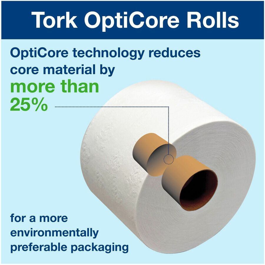 2 Ply - 3.80" Width x 266.67 ft Length - 800 Sheets/Roll - 5.60" Roll Diameter - 1 45/64" Core - Floral Embossing Pattern - White - Paper - 36 / Carton