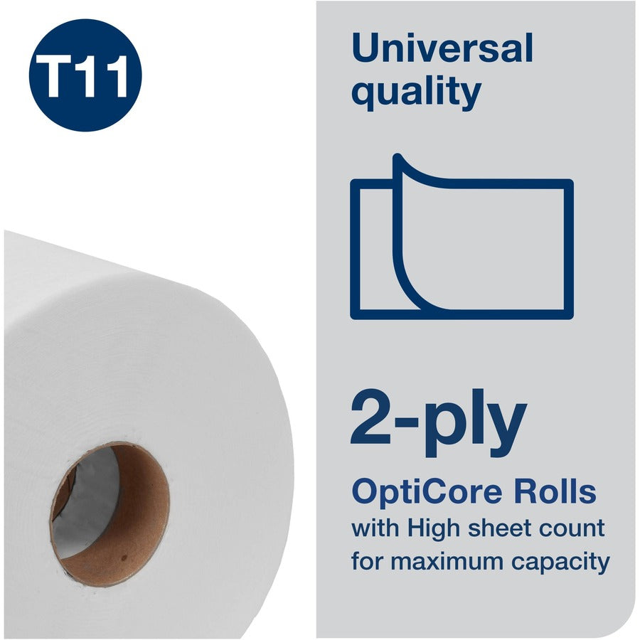2 Ply - 3.80" Width x 288.30 ft Length - 865 Sheets/Roll - 5.60" Roll Diameter - 1 45/64" Core - White - Paper - 36 / Carton