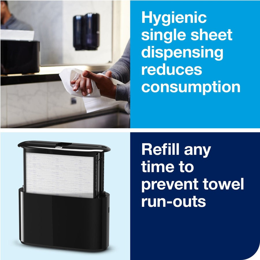 TORK Xpress Countertop Multifold Hand Towel Dispenser - Multifold Dispenser - 7.9" Height x 12.7" Width x 4.6" Depth - Plastic - Black - Compact, Lockable - 1 Each