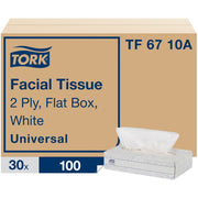 2 Ply - 7.90" Width x 8.20" Length - White - Paper - 100/Box - 30 / Carton