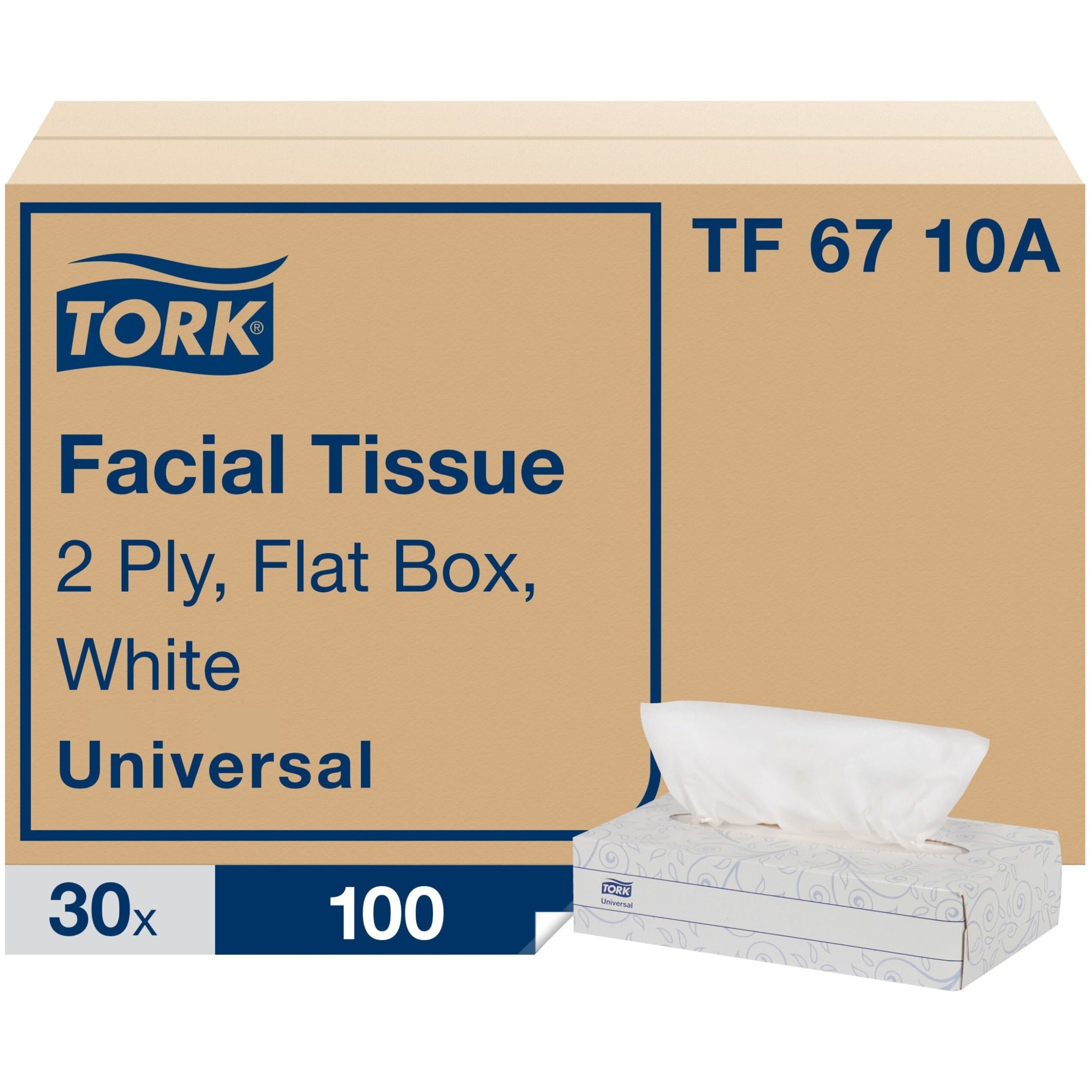 2 Ply - 7.90" Width x 8.20" Length - White - Paper - 100/Box - 30 / Carton