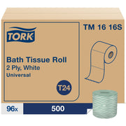 2 Ply - 4" Width x 156.25 ft Length - 500 Sheets/Roll - 4.40" Roll Diameter - 1 45/64" Core - White - Fiber - 96 / Carton