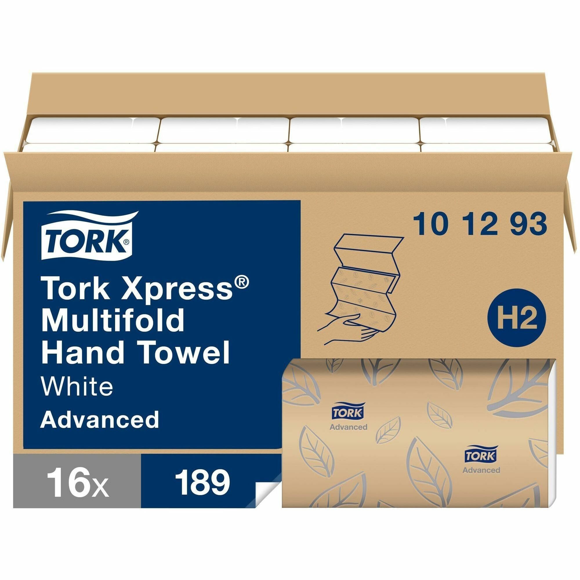 2 Ply - Multifold - 9.10" Width x 9.50" Length - White - 189/Bundle - 16 / Carton