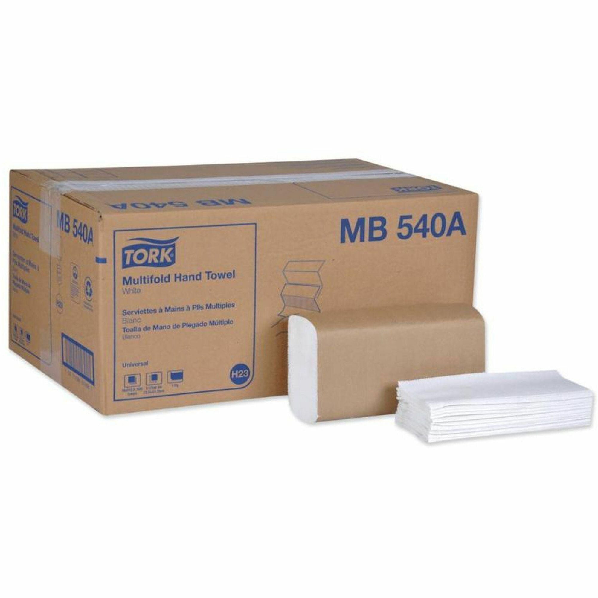 1 Ply - Multifold - 9.13" Width x 9.50" Length - White - Fiber - 250/Pack - 16 / Carton