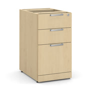 OfficeSource Laminate 3 Drawer Deluxe Full Pedestal - Box/File - Maple