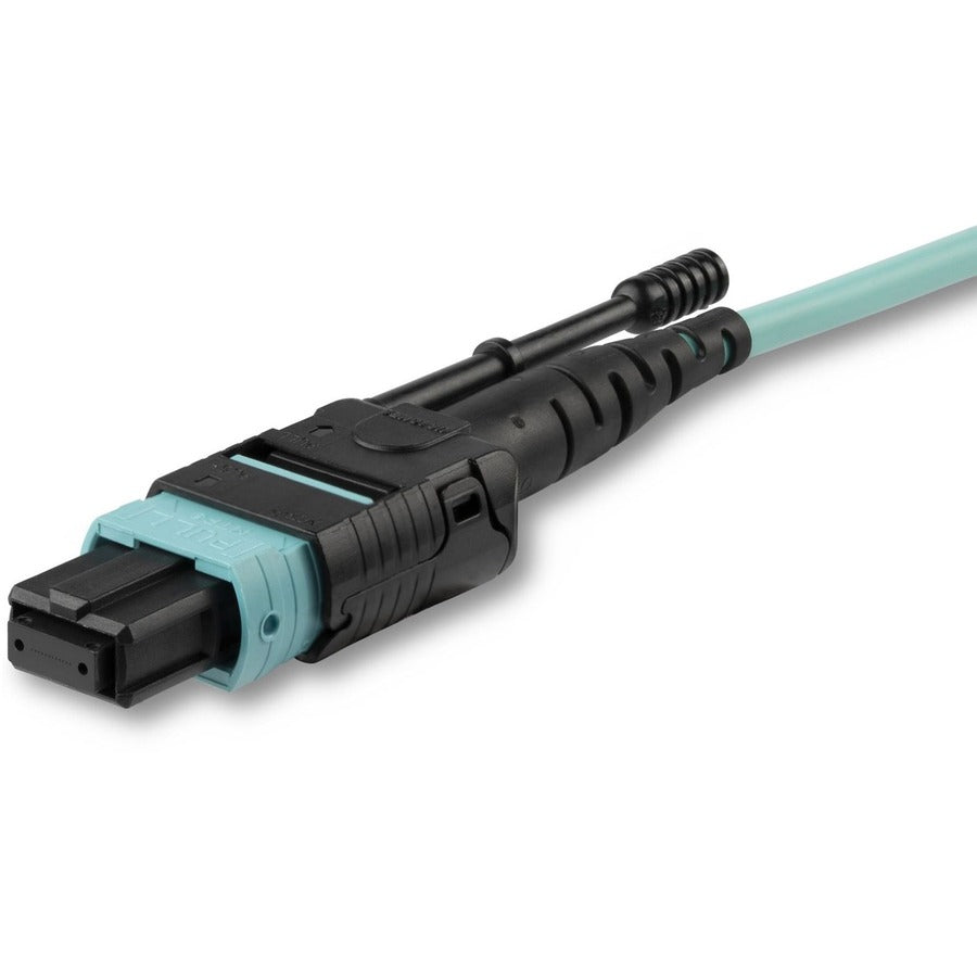 StarTech.com Fiber Optic Network Cable, 6.56 ft, MTP/MPO Female to MTP/MPO Female, 40 Gbit/s, Multi-mode 50/125µm, OFNP Plenum, Aqua, 1 Each