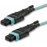 StarTech.com 16.40 ft Multi-Mode MTP/MPO Female to Female Fiber Optic Network Cable, OFNP Plenum, Aqua, 40 Gbit/s, 1 Each